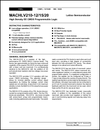datasheet for MACHLV210-20JC by Lattice Semiconductor Corporation