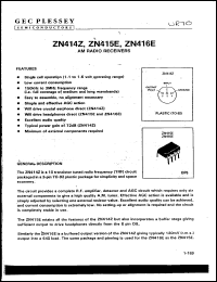 datasheet for ZN414Z by GEC Plessey Semiconductors