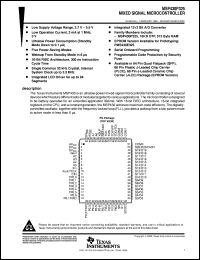 datasheet for MSP430P325IFN by Texas Instruments