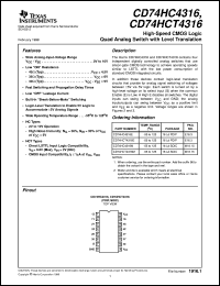 datasheet for CD54HC4316F3A by Texas Instruments