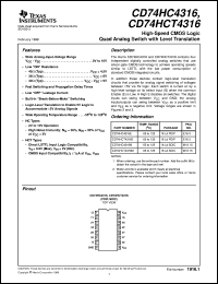 datasheet for CD74HC4316E by Texas Instruments