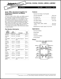 datasheet for LM324N by Intersil Corporation