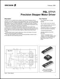 datasheet for PBL3771/1NS by Ericsson Microelectronics