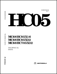 datasheet for MC68HC705X32FU by Motorola