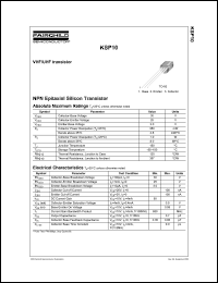 datasheet for KSP10 by Fairchild Semiconductor