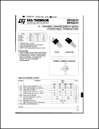 datasheet for IRF820FI by SGS-Thomson Microelectronics
