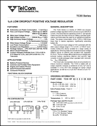 datasheet for TC55RP6001EMBTR by TelCom Semiconductor Inc.