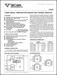 datasheet for TCN75-3.3MOA by TelCom Semiconductor Inc.