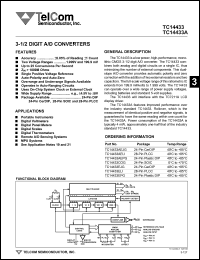 datasheet for TC14433AEJG by TelCom Semiconductor Inc.