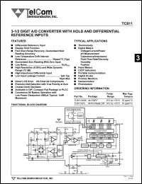 datasheet for TC811CPL by TelCom Semiconductor Inc.