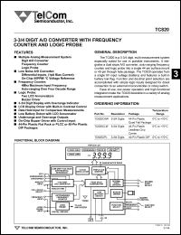 datasheet for TC820CKW by TelCom Semiconductor Inc.