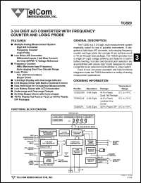 datasheet for TC820CLW by TelCom Semiconductor Inc.