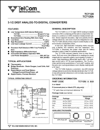 datasheet for TC7126ARCKW by TelCom Semiconductor Inc.