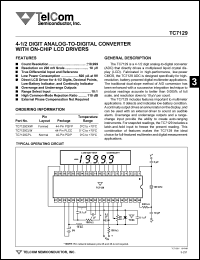 datasheet for TC7129CKW by TelCom Semiconductor Inc.