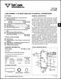 datasheet for TC7136ARCKW by TelCom Semiconductor Inc.