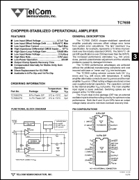 datasheet for TC7650CPA by TelCom Semiconductor Inc.