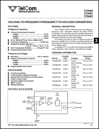 datasheet for TC9400COD by TelCom Semiconductor Inc.