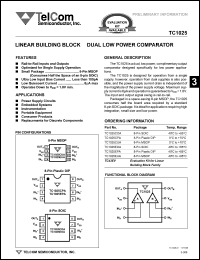 datasheet for TC1025CUA by TelCom Semiconductor Inc.