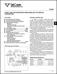 datasheet for TC850CLW by TelCom Semiconductor Inc.