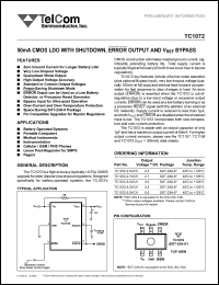 datasheet for TC1072-2.7VCH by TelCom Semiconductor Inc.