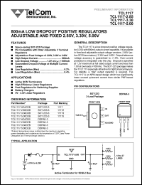 datasheet for TCL1117-ADJCDB by TelCom Semiconductor Inc.