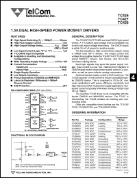 datasheet for TC427CPA by TelCom Semiconductor Inc.