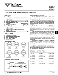 datasheet for TC1426CPA by TelCom Semiconductor Inc.