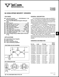 datasheet for TC4420COA by TelCom Semiconductor Inc.