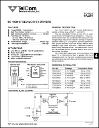 datasheet for TC4421EPA by TelCom Semiconductor Inc.