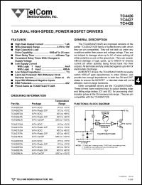 datasheet for TC4426CPA by TelCom Semiconductor Inc.