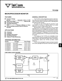 datasheet for TC1232CPA by TelCom Semiconductor Inc.