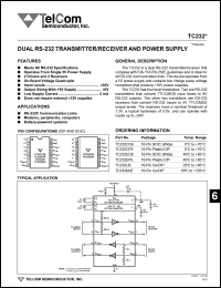 datasheet for TC232CPE by TelCom Semiconductor Inc.