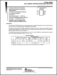 datasheet for RC4558D by Texas Instruments