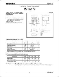 datasheet for TOTX173 by Toshiba