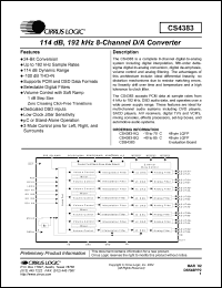 datasheet for CS4383-BQ by Cirrus Logic
