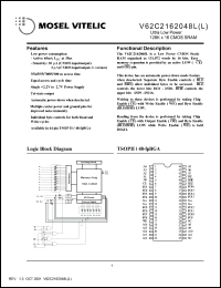 datasheet for V62C2162048L-35T by Mosel Vitelic