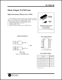 datasheet for SL74HC20N by 