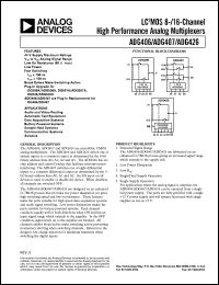 datasheet for ADG406BN by Analog Devices