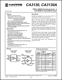 datasheet for CA3130AE by Harris Semiconductor