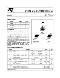 datasheet for BTB41-600B by SGS-Thomson Microelectronics