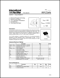 datasheet for IRFZ34N by International Rectifier