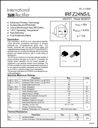 datasheet for IRFZ24NS by International Rectifier