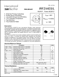 datasheet for IRFZ44EL by International Rectifier