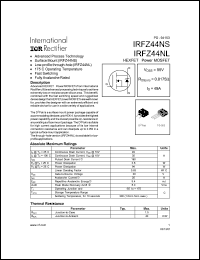 datasheet for IRFZ44NL by International Rectifier