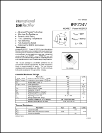 datasheet for IRFZ24V by International Rectifier