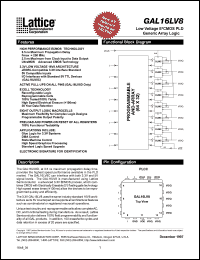 datasheet for GAL16LV8C-7LJ by Lattice Semiconductor Corporation