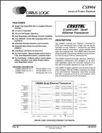datasheet for CS8904-CM5 by Cirrus Logic