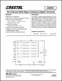 datasheet for CS5451-BS by Cirrus Logic