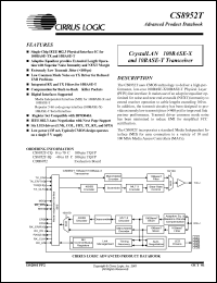 datasheet for CDB8952T-IQ by Cirrus Logic
