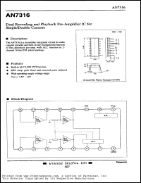 datasheet for AN7316 by Panasonic - Semiconductor Company of Matsushita Electronics Corporation